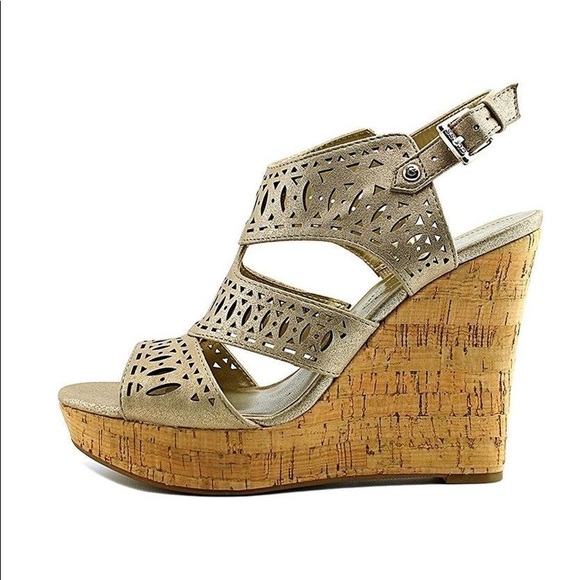 Guess Shoes - Guess gold shimmer wedges